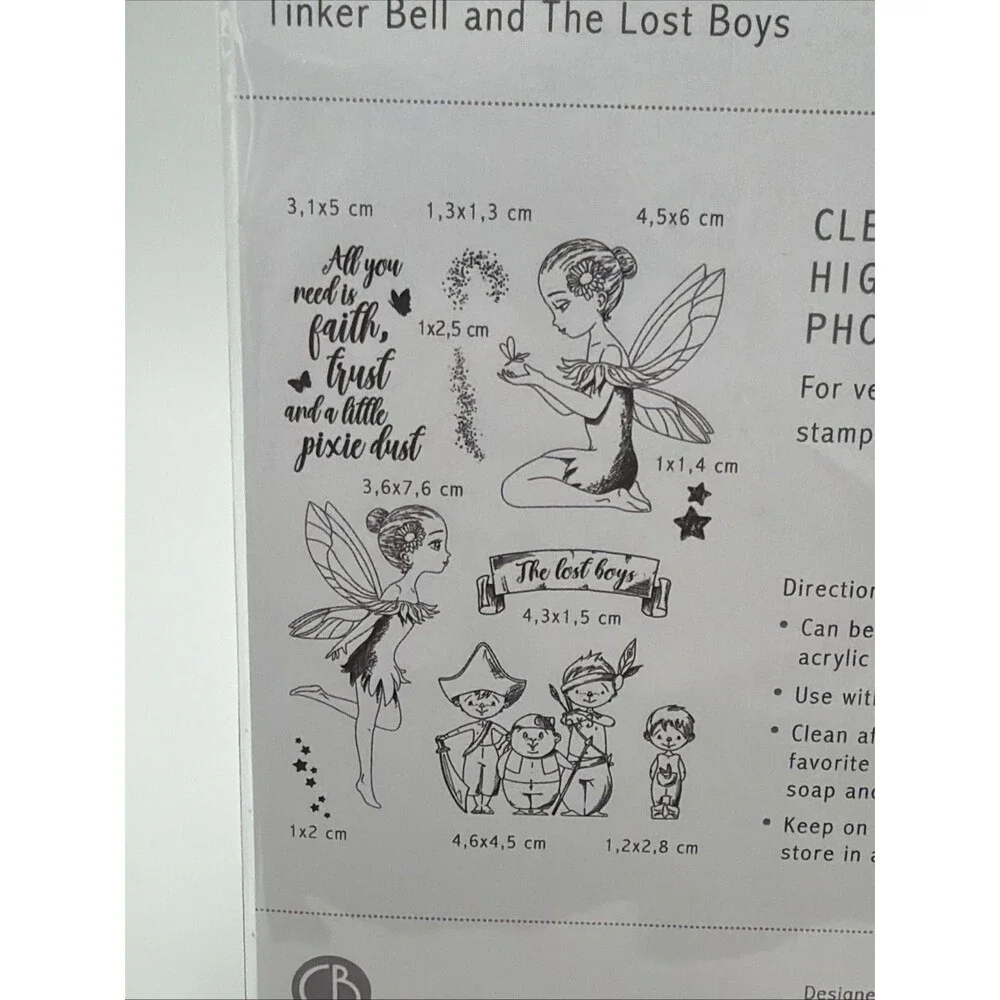 NEVERLAND Tinkerbell & Lost Boys CLEAR Rubber Stamps Set CIAO BELLA PS6015 New